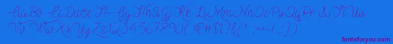 VampireHeartTtf-Schriftart – Violette Schriften auf blauem Hintergrund