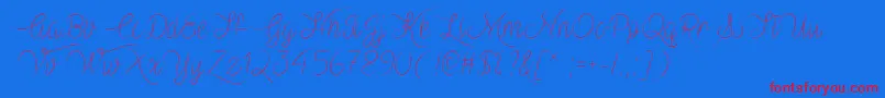 VampireHeartTtf Font – Red Fonts on Blue Background