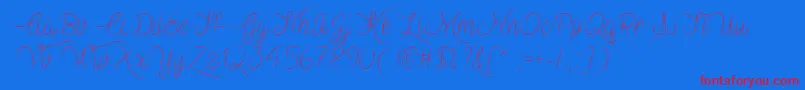 VampireHeartTtf-Schriftart – Rote Schriften auf blauem Hintergrund