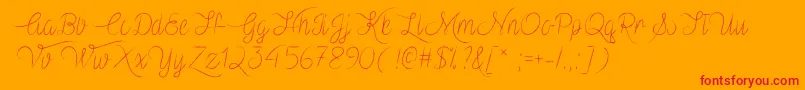 VampireHeartTtf Font – Red Fonts on Orange Background