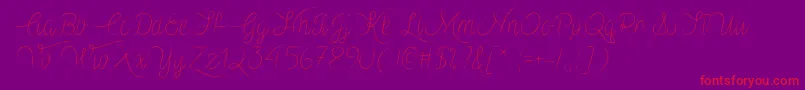 VampireHeartTtf Font – Red Fonts on Purple Background