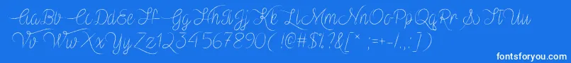 VampireHeartTtf-Schriftart – Weiße Schriften auf blauem Hintergrund