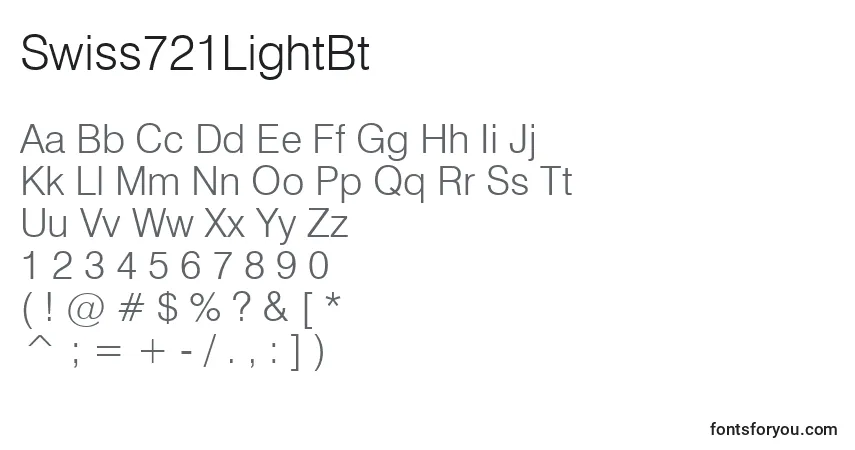 Czcionka Swiss721LightBt – alfabet, cyfry, specjalne znaki