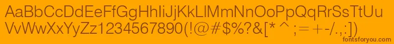 Swiss721LightBt Font – Brown Fonts on Orange Background