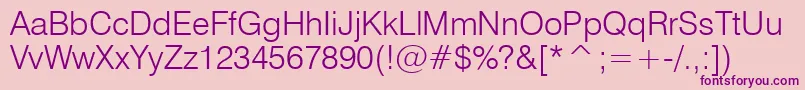 Swiss721LightBt-Schriftart – Violette Schriften auf rosa Hintergrund