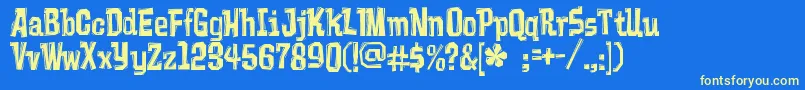 VademecumRegular Font – Yellow Fonts on Blue Background