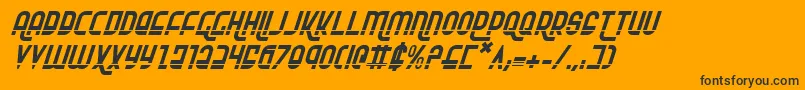 Шрифт RokikierLaserItalic – чёрные шрифты на оранжевом фоне
