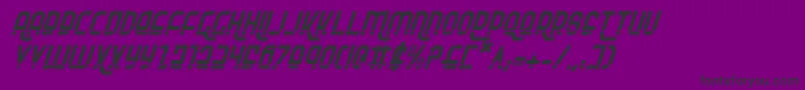 RokikierLaserItalic-Schriftart – Schwarze Schriften auf violettem Hintergrund