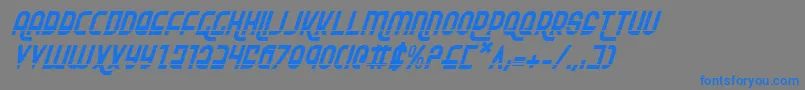 Шрифт RokikierLaserItalic – синие шрифты на сером фоне