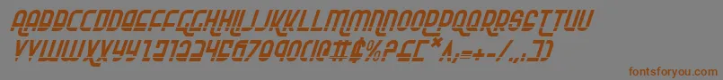 Шрифт RokikierLaserItalic – коричневые шрифты на сером фоне