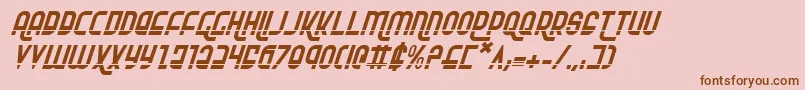 RokikierLaserItalic-fontti – ruskeat fontit vaaleanpunaisella taustalla