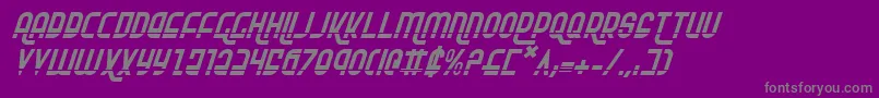 フォントRokikierLaserItalic – 紫の背景に灰色の文字