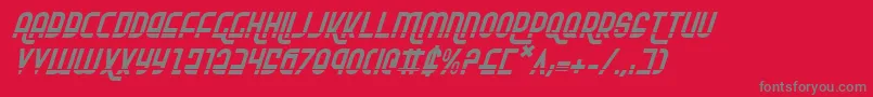 フォントRokikierLaserItalic – 赤い背景に灰色の文字