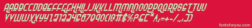 RokikierLaserItalic-fontti – vihreät fontit punaisella taustalla