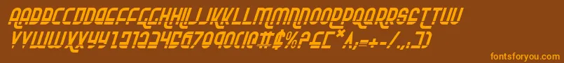 RokikierLaserItalic Font – Orange Fonts on Brown Background