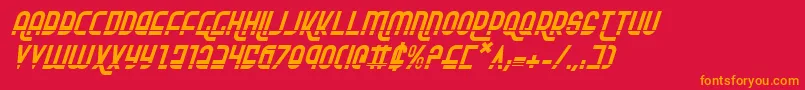 RokikierLaserItalic Font – Orange Fonts on Red Background