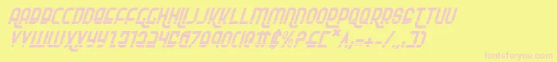 RokikierLaserItalic Font – Pink Fonts on Yellow Background