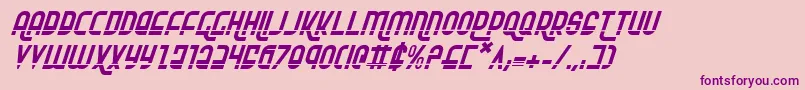 RokikierLaserItalic-fontti – violetit fontit vaaleanpunaisella taustalla