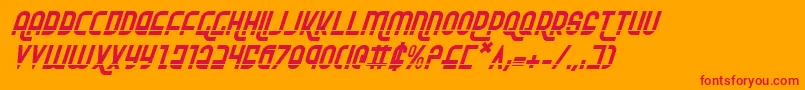 RokikierLaserItalic Font – Red Fonts on Orange Background