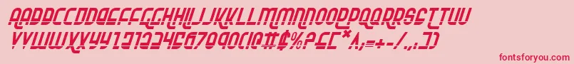 フォントRokikierLaserItalic – ピンクの背景に赤い文字