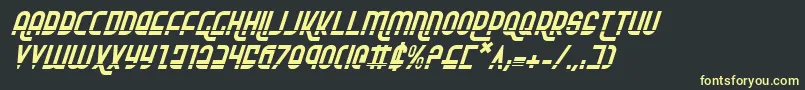 RokikierLaserItalic-fontti – keltaiset fontit mustalla taustalla
