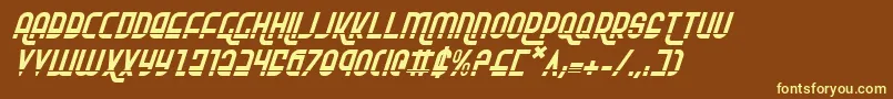 RokikierLaserItalic Font – Yellow Fonts on Brown Background