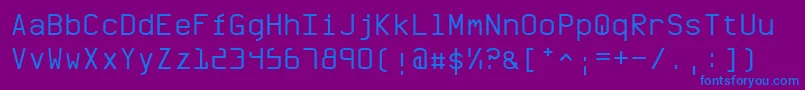 フォントBowman – 紫色の背景に青い文字