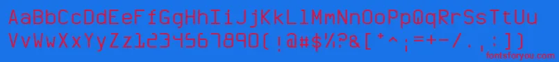 Bowman-Schriftart – Rote Schriften auf blauem Hintergrund
