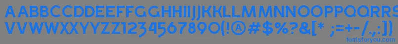 フォントGrossRegular – 灰色の背景に青い文字