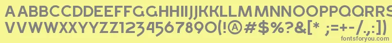 フォントGrossRegular – 黄色の背景に灰色の文字