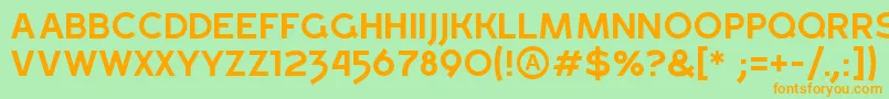 フォントGrossRegular – オレンジの文字が緑の背景にあります。