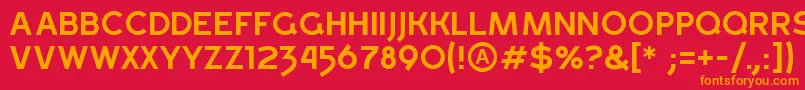 フォントGrossRegular – 赤い背景にオレンジの文字