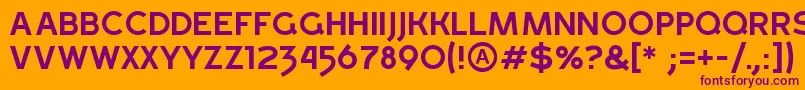 GrossRegular-fontti – violetit fontit oranssilla taustalla