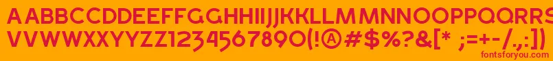 フォントGrossRegular – オレンジの背景に赤い文字