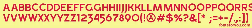 Czcionka GrossRegular – czerwone czcionki na żółtym tle