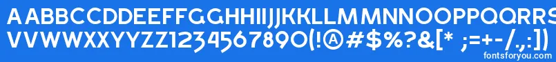 Czcionka GrossRegular – białe czcionki na niebieskim tle