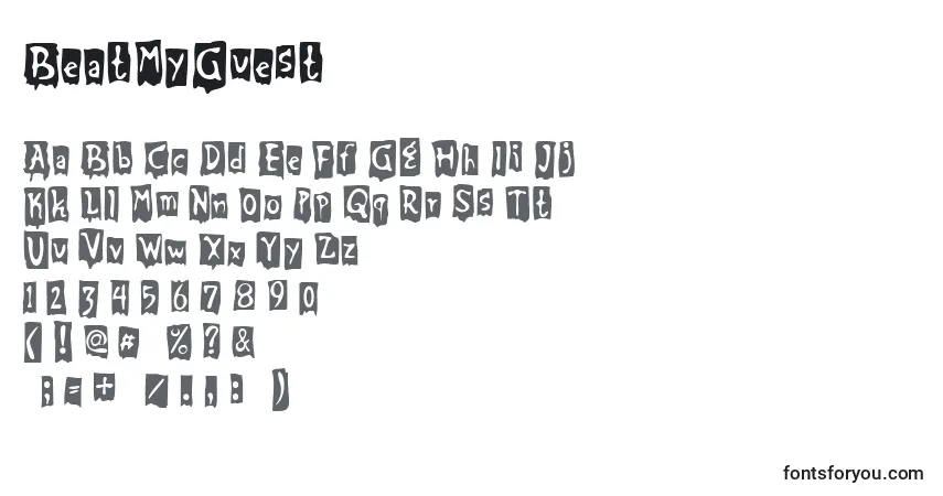 characters of beatmyguest font, letter of beatmyguest font, alphabet of  beatmyguest font