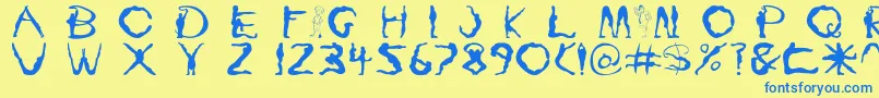 Шрифт Yoga1 – синие шрифты на жёлтом фоне