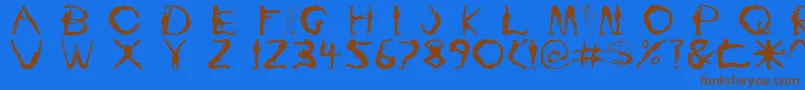 Yoga1 Font – Brown Fonts on Blue Background