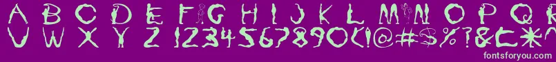 Yoga1 Font – Green Fonts on Purple Background