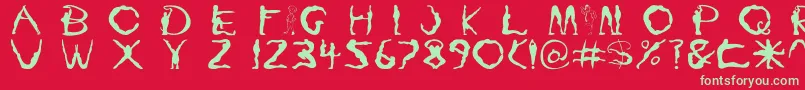 Yoga1 Font – Green Fonts on Red Background