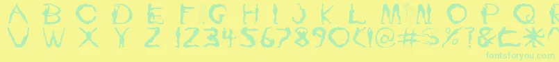 Czcionka Yoga1 – zielone czcionki na żółtym tle