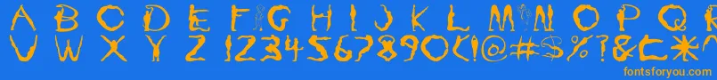 Saiba mais sobre a fonte Yoga1 Fonte Yoga1 – fontes laranjas em um fundo azul