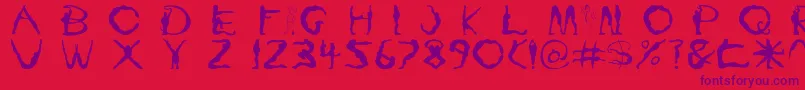 Yoga1 Font – Purple Fonts on Red Background