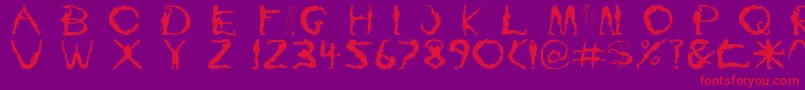 Yoga1 Font – Red Fonts on Purple Background