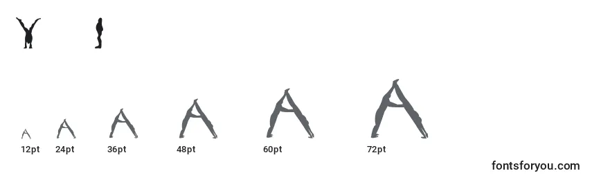 Größen der Schriftart Yoga1