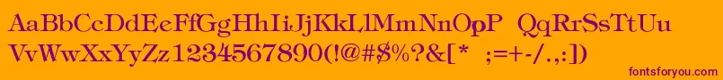 FatimaLiteRegular-Schriftart – Violette Schriften auf orangefarbenem Hintergrund