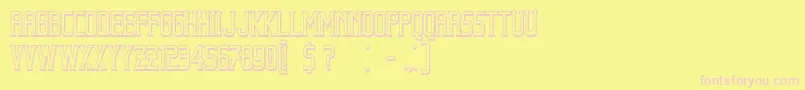 BeholderOutline-Schriftart – Rosa Schriften auf gelbem Hintergrund