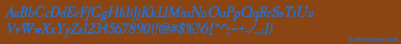 CaslonantiqueBolditalic Font – Blue Fonts on Brown Background