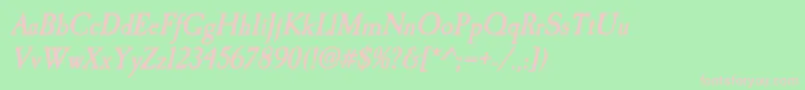 CaslonantiqueBolditalic-Schriftart – Rosa Schriften auf grünem Hintergrund